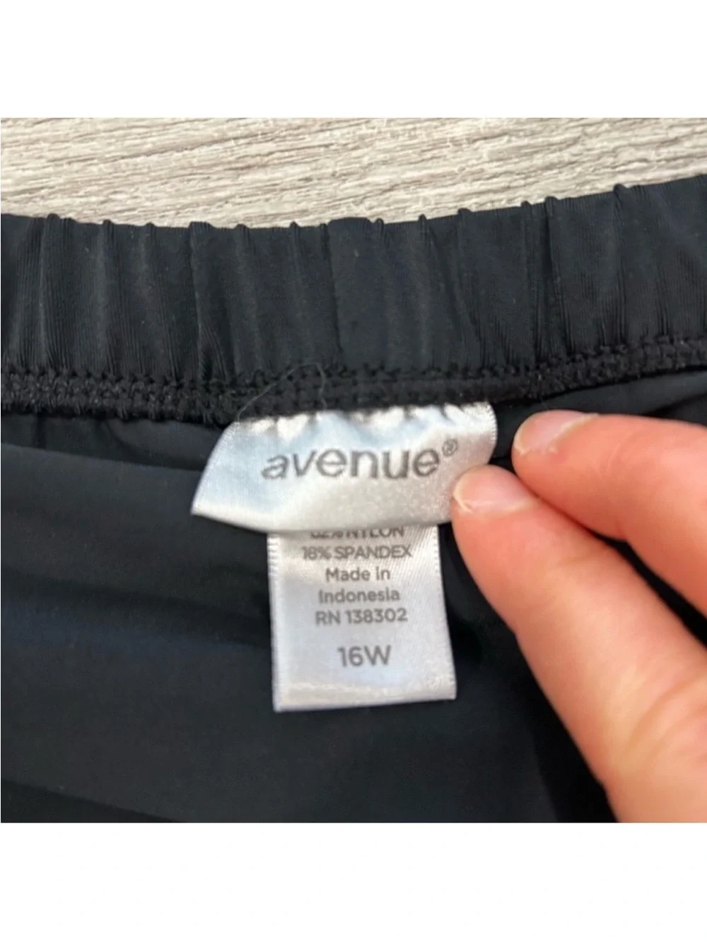Avenue Black Elastic Waist Swim Shorts